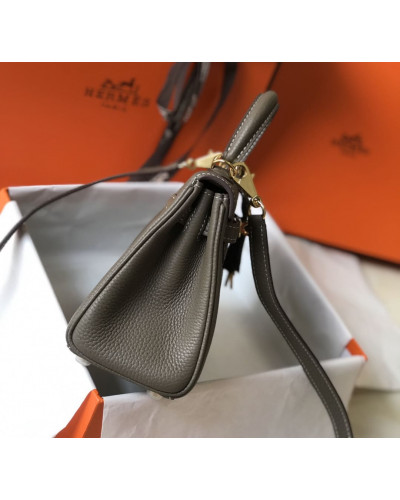 Hermes Mini Kelly Classic Bag - Dark Grey